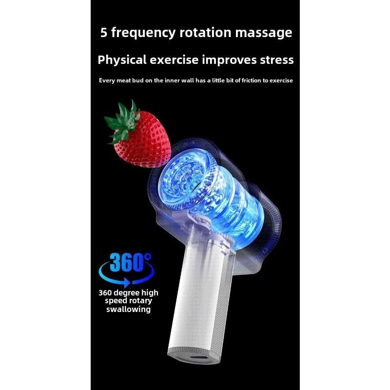 Thor Masturbator Male Automatic Handheld Telescopic Rotating Vibration Double Pass Masturbator Trainer