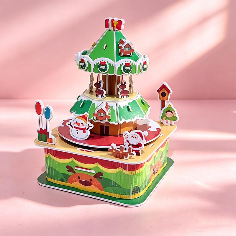 Christmas 3D Music Box Puzzle: DIY Educational Toy & Handmade Decoration Gift for Children