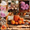 Künstliches Kürbis-Set für Halloween-Dekorationen - 7-teiliges rustikales Herbst-Thanksgiving-Mittelstück und Küche