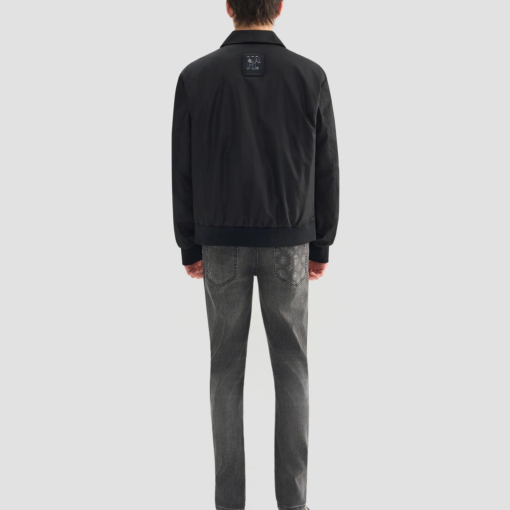 Karl Lagerfeld Solid Color Zip Front Long Sleeve Down Jacket Men Outerwear Black 1K1D70108925