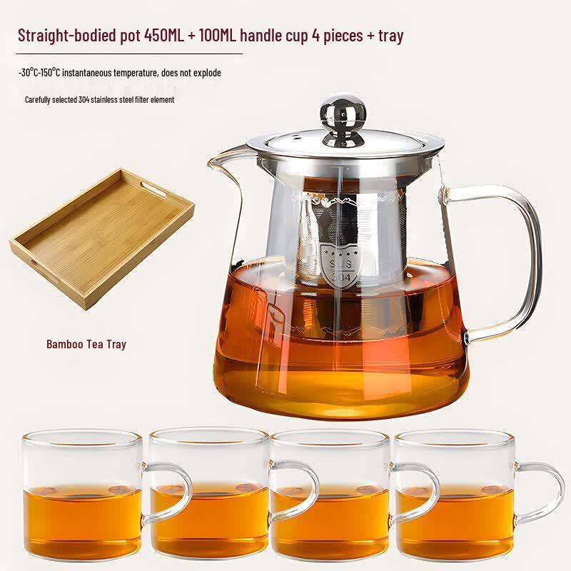 Qiwei 2026 Heat-Resistant Glass Teapot with Infuser