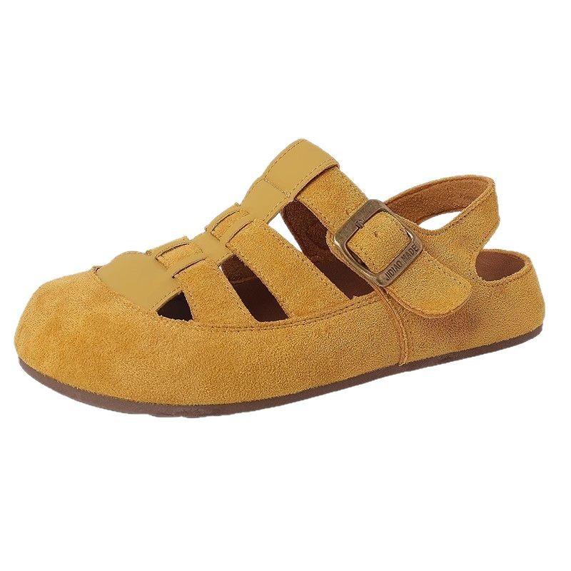 Platform Shoes Roman Sandals Women's Shoes Spring and Summer New Versatile Flat-bottomed Slippers Beach Pig Cage Shoes