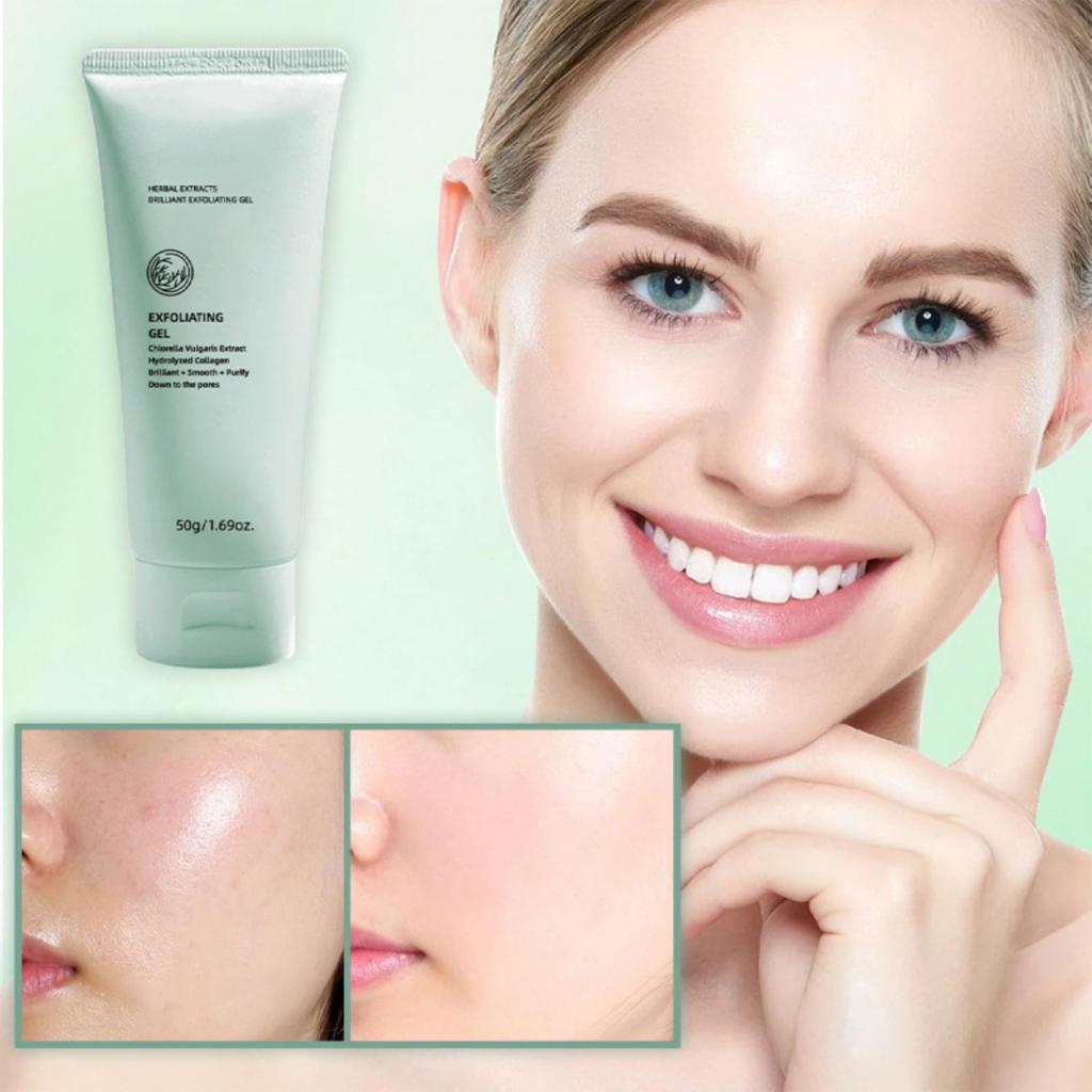 Gel exfoliant pe bază de plante, curățare profundă și delicată, gel exfoliant hidratant și iluminator 50g