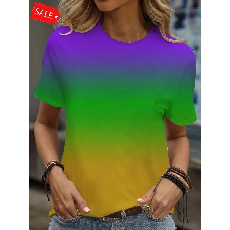 T-Shirts for Floral Cartoon 3D Print Women Summer Fashion Round Neck Short Sleeve Tee Female Clothing Y2K Streetwear