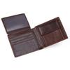 RFID Blocking Men Wallet Vintage Faux Leather Bi-fold Wallet with ID Window Coin Pocket Portable Folding Anti-Theft Credit Card Holder