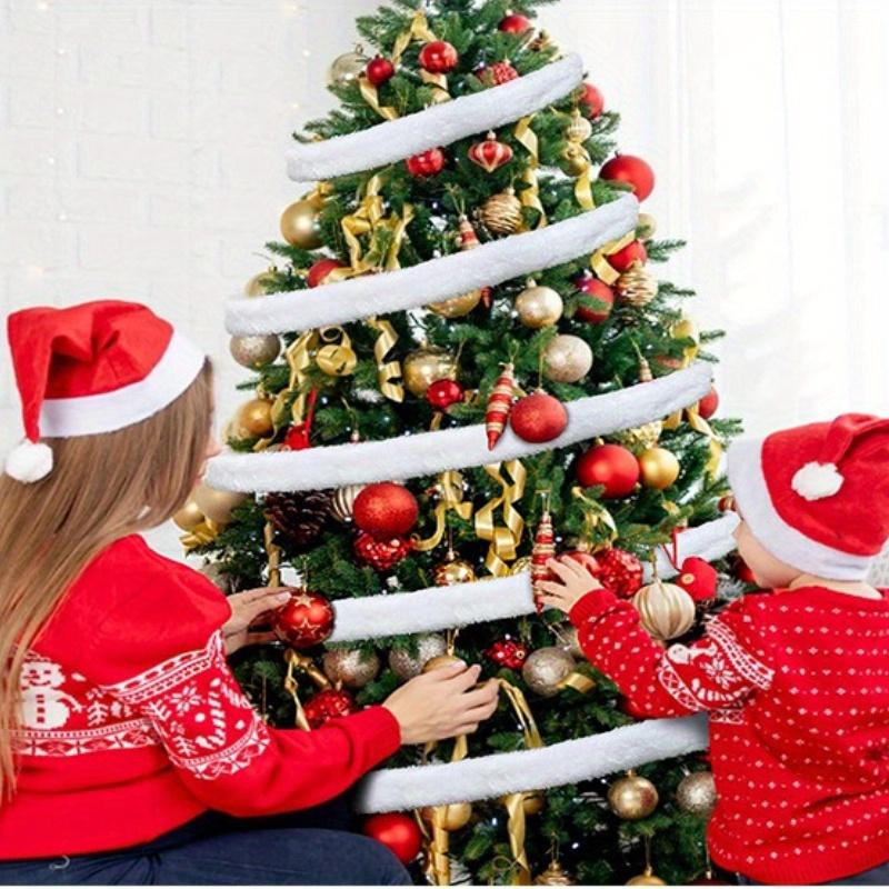 1 Stück Weißes Kunstkaninchenfell-Besatz, 5cm x 150cm - Perfekt für Weihnachtsbaumdecken & DIY-Bastelarbeiten, Weihnachtsdekorationen, Stoffstreifen