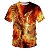 Men's T-shirt with Divine Animal Pattern 3D Digital Printing Round Neck Short Sleeved Fashionable Top
