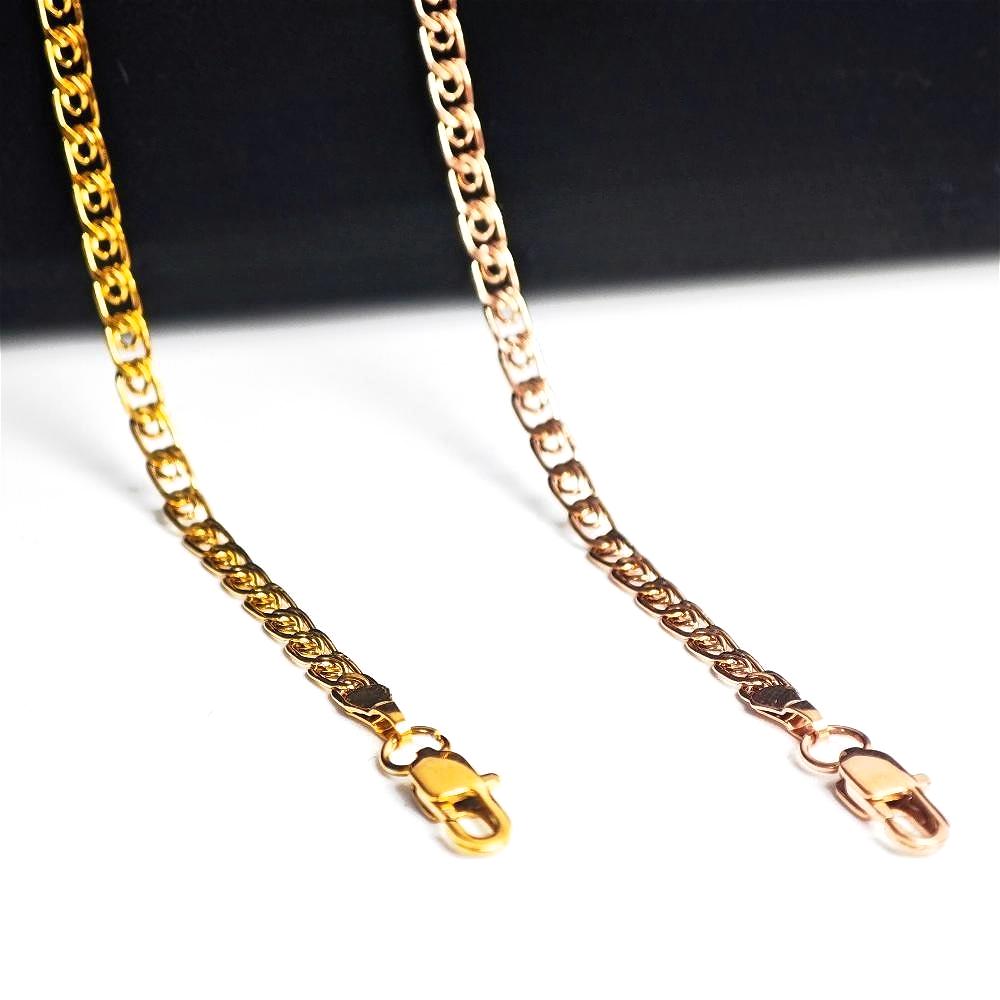 Rose Gold/gold Color Plain Chain for Women's Daily Jewelry