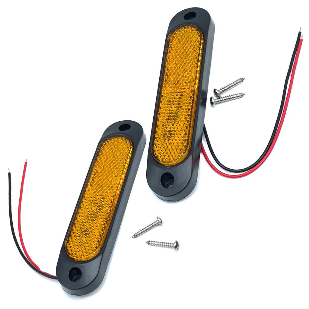 TIGRE BLANC LED Reflector General Purpose Side Marker Reflector Small Turn Signals 24V 24V Set of 2 Yellow Amber