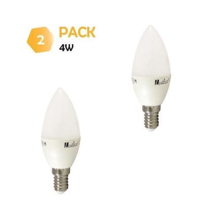 Lot of 2 E14 Flame LED Bulbs 4.5W 330Lm 3000K - 5 Year Warranty
