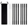 11Pcs Reusable Glass Straws Eco-friendly Drinking Straws for Smoothie Milkshakes Tea Juice Cocktail Straw with Brush Multi-Color