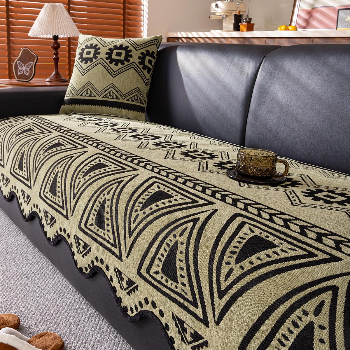 

Подушка для дивана нестандартной формы, универсальная для всех сезонов, новая нескользящая подушка для сиденья, цельный кожаный чехол для дивана прямой ряд, тканевое полотенце 90 * 160cm single pack