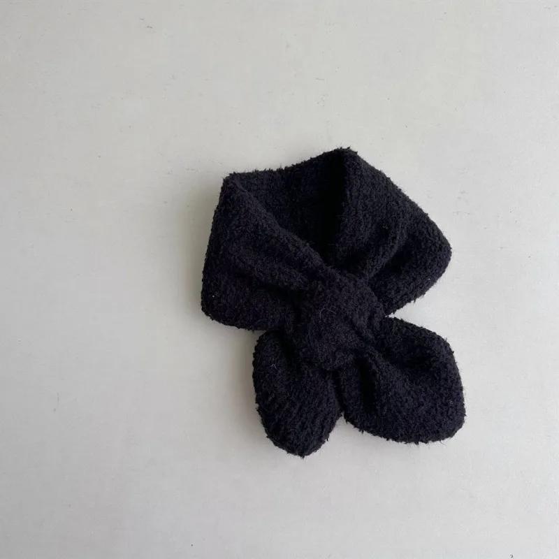 Βρεφική Κασκόλ Χειμωνιάτικη Πλεκτή Βελούδινη Μαλακή Βαμβακερή Μονόχρωμη Ευέλικτη Βρεφική Αντιανεμική Εξωτερικού Χώρου Σταυρωτή Κασκόλ Θερμότερη Κάλυψη Λαιμού