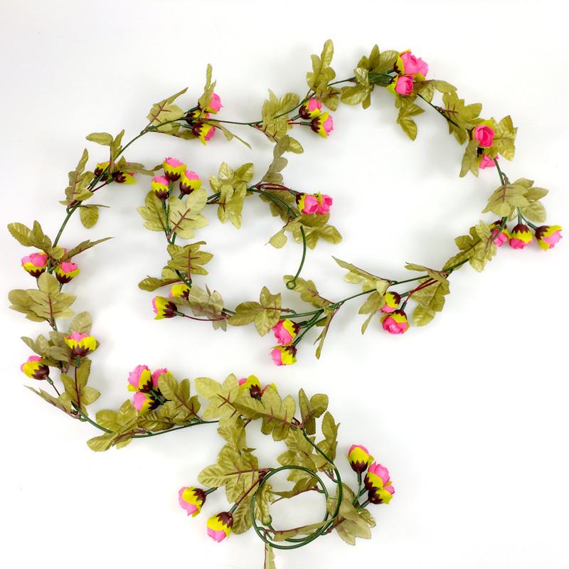 Artificial Rose & Rosehip Flower Vine for Indoor Decoration & Air Conditioner Pipe Covering