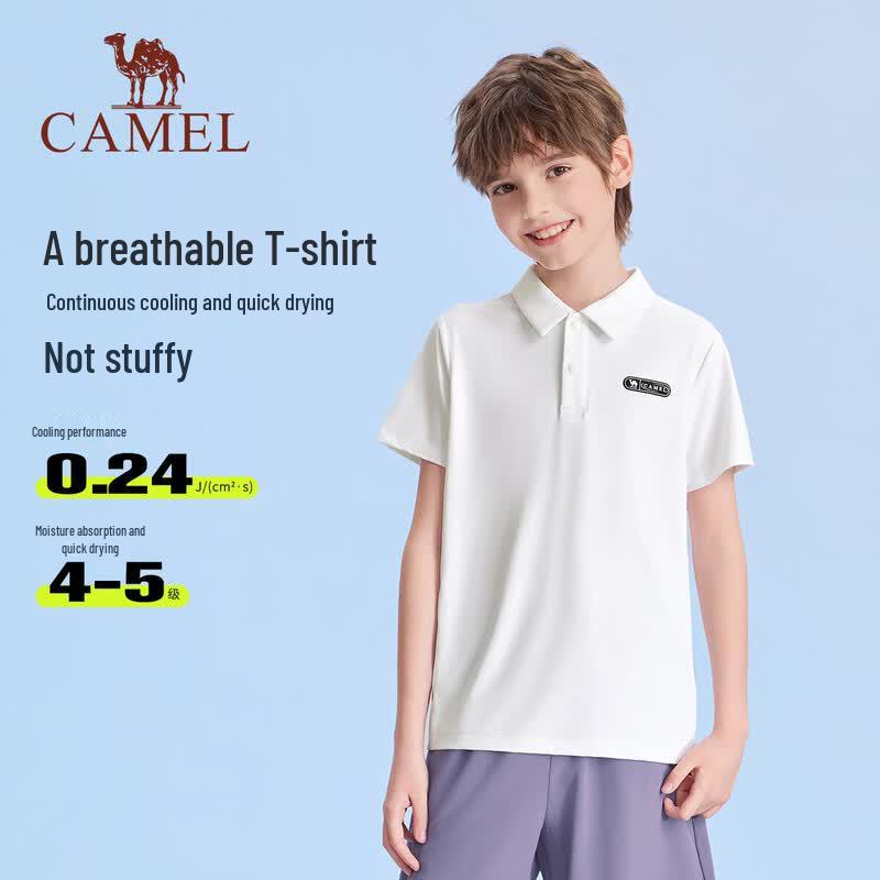 Camel Kids Quick-Dry Polo T-Shirt