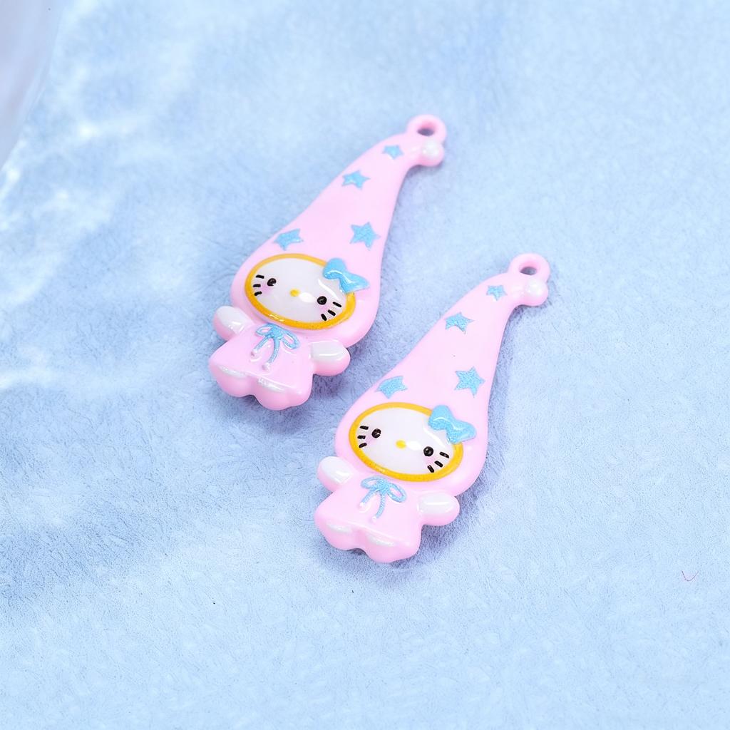 7/35PCS Zinc Alloy Painted Cute Witch Cat Pendant DIY Phone Chain Keychain Necklace Accessories Hanging Decor