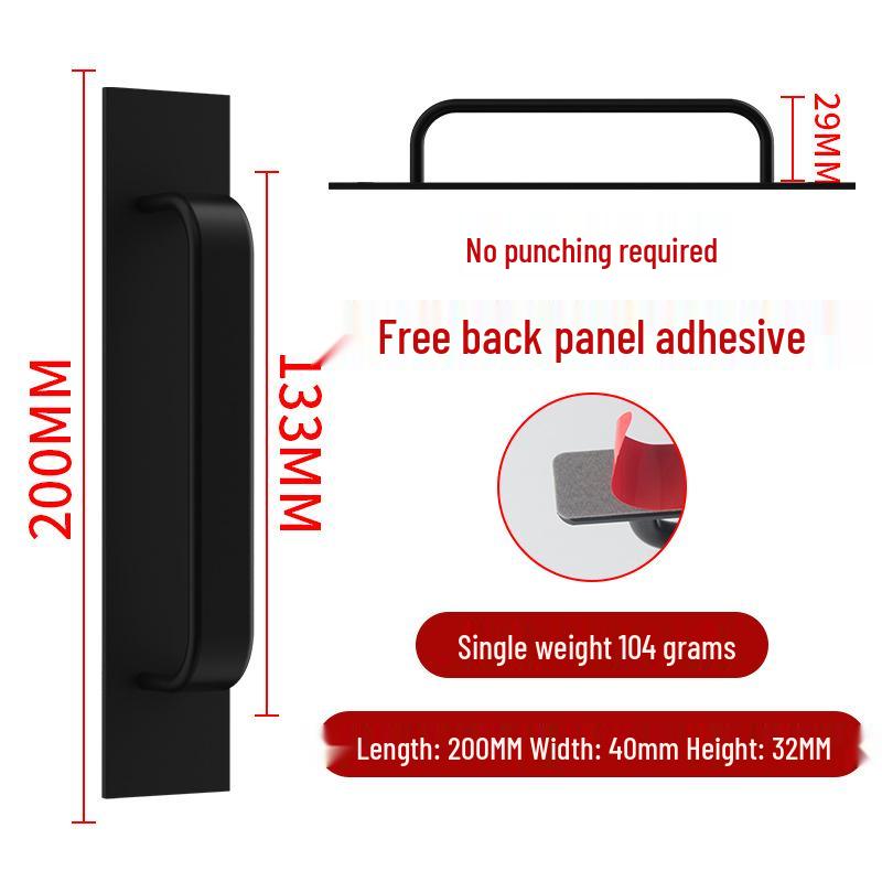 Aluminum Alloy No-Drill Door Handle for Glass, Window, Balcony, Sliding, and Cabinet Doors