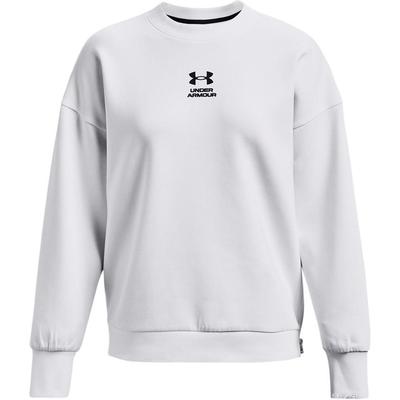 Under Armour Felpa da allenamento comoda a maniche lunghe con stampa di lettere da donna bianca 1374465-100