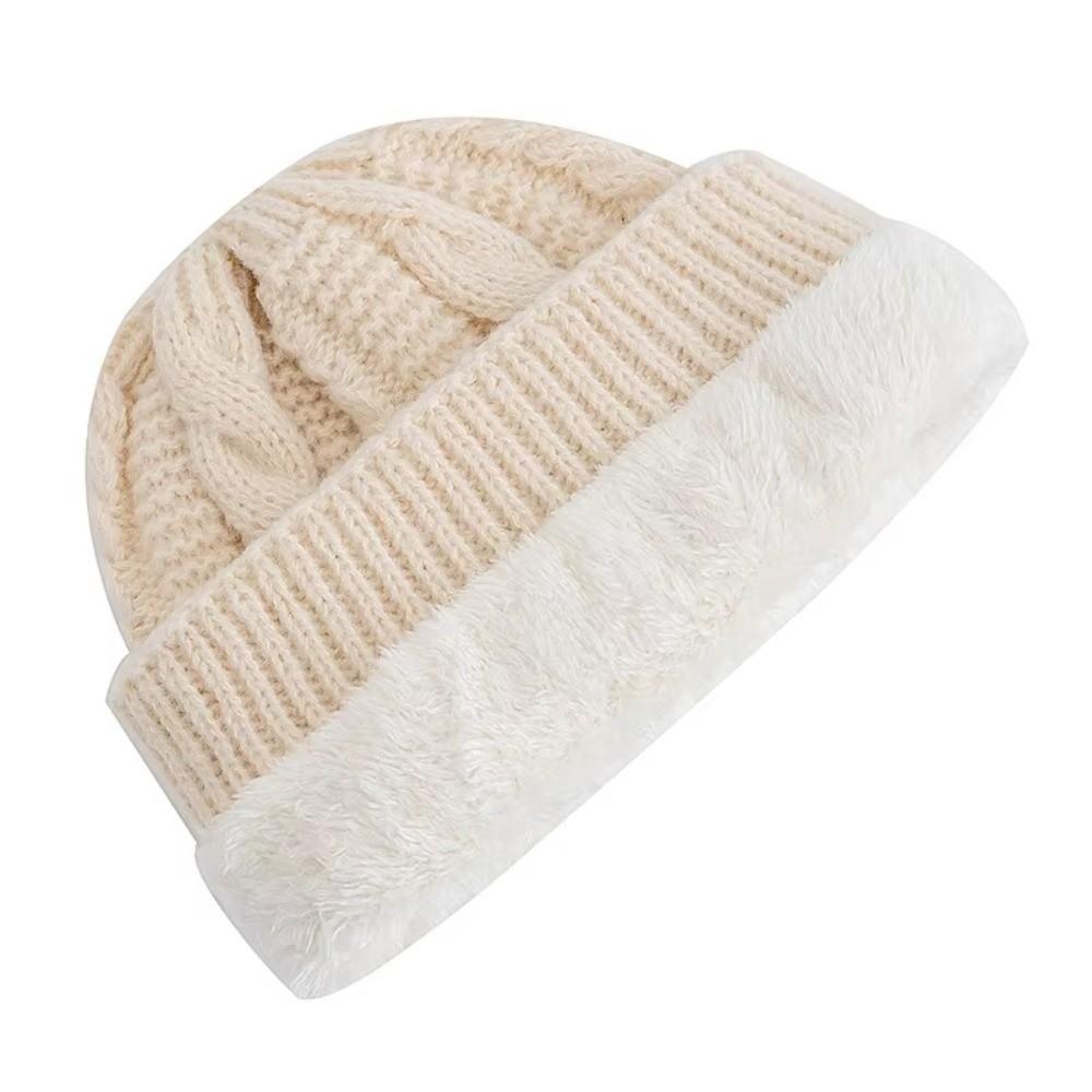 Cozy Versatile Winter Knitted Hat Fleece-lined Warm Couple Beanie Thickened Coldproof Beanie Cap Unisex