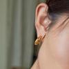 Yori Hot Style Stainless Steel Simple Line Earrings for Women Waterproof PVD Gold Plated High Quality Versatile Jewelry