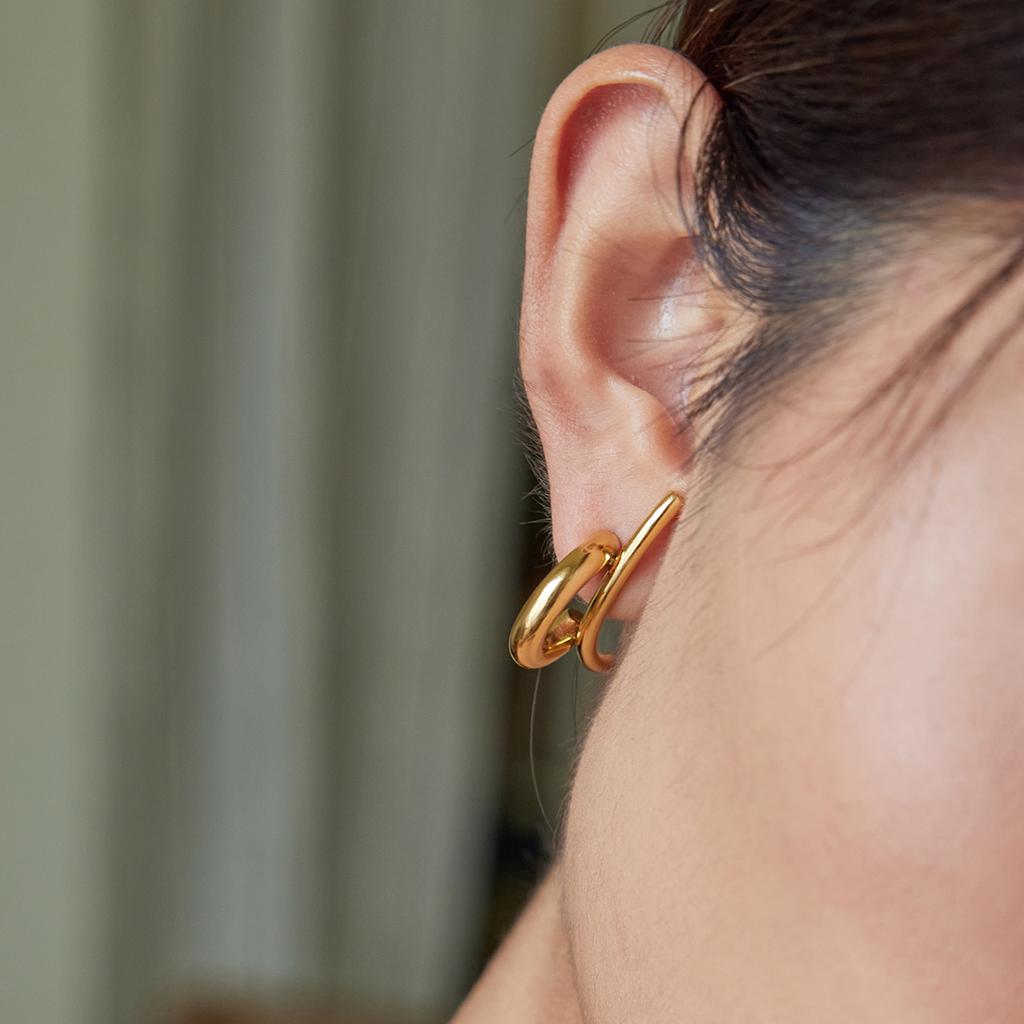 Yori Hot Style Stainless Steel Simple Line Earrings for Women Waterproof PVD Gold Plated High Quality Versatile Jewelry