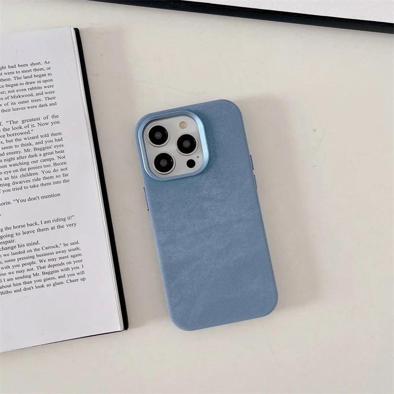 Flannel For Magsafe Phone Case for iPhone 16 Pro Max 15 15Pro 17 Matte Wireless Charging Back Cover Microfiber Protective Shell