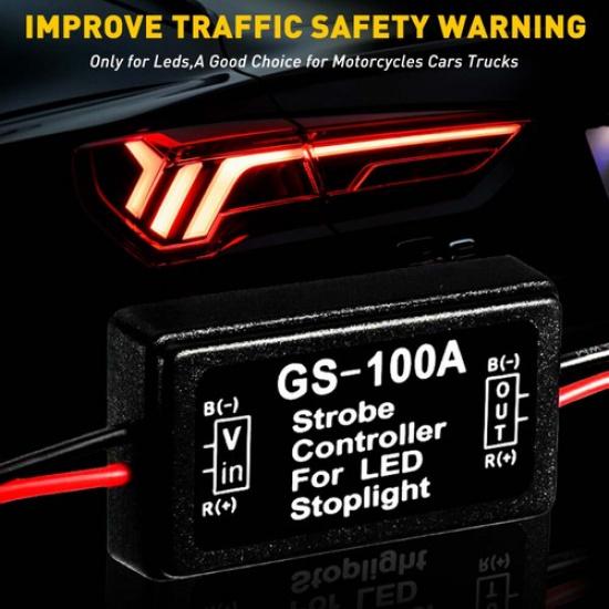 Universal Third Brake Light Stop Light Pulsing Strobe Flashing Module Controller