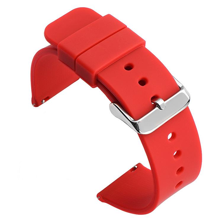 14mm 16mm 18mm 19mm 20mm 21mm 22mm 24mm Liberación Rápida Correa de Reloj de Silicona Suave Pulsera de Goma Impermeable de Repuesto