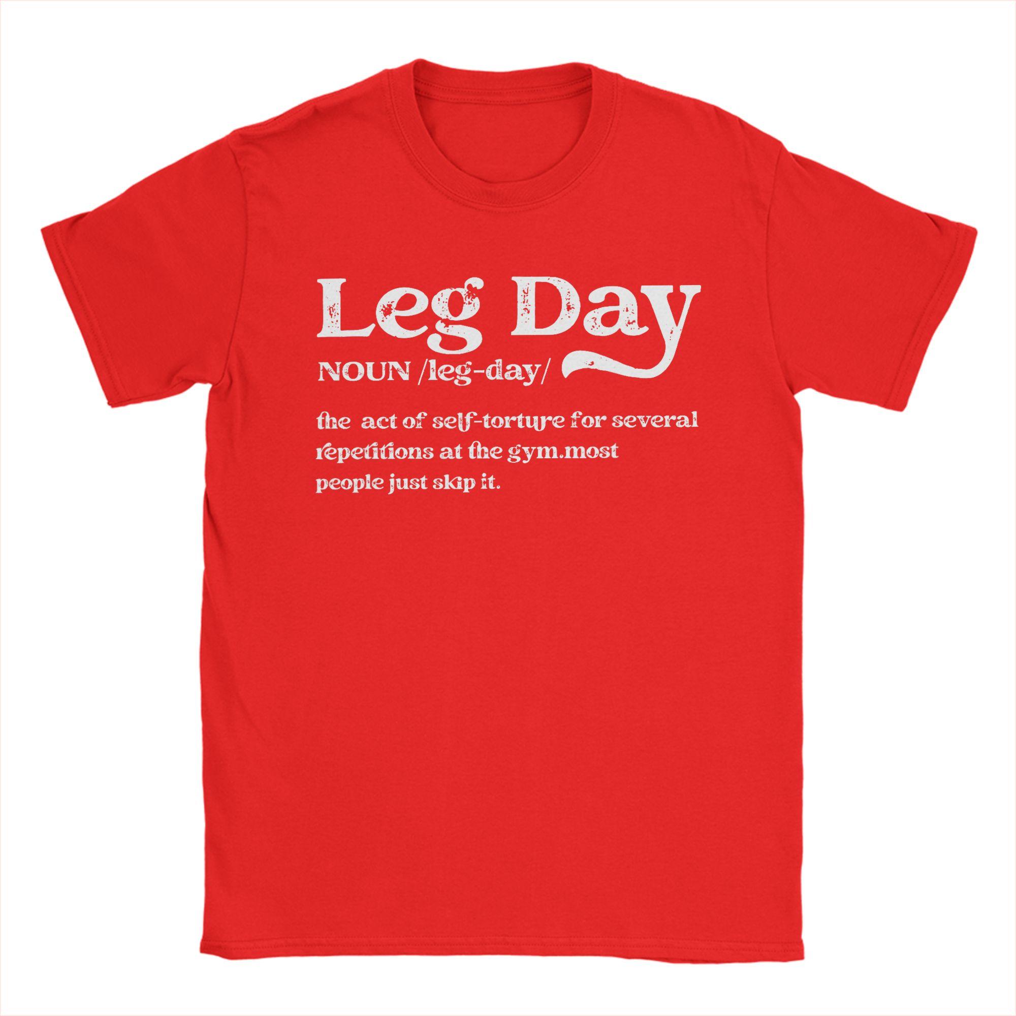 

Summer Leg Day Definition Gym Hipster TShirts 100 Cotton Tee Shirt for Men Y2K Funny Design Short Sleeve Clothing S