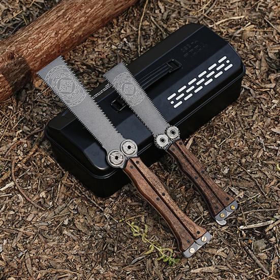 Folding Hand Saw with Wooden Handle Sharp Blade Double-Sided Teeth Compact Design Mini Saw Woodworking Tool