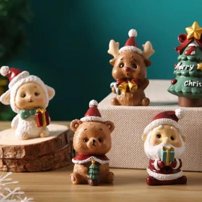 Mini vánoční stromek Santa Claus Ozdoba na dort Řemesla Figurky Vánoční ozdoby Doplňky do pohádkové zahrady Dárky Domácí dekorace
