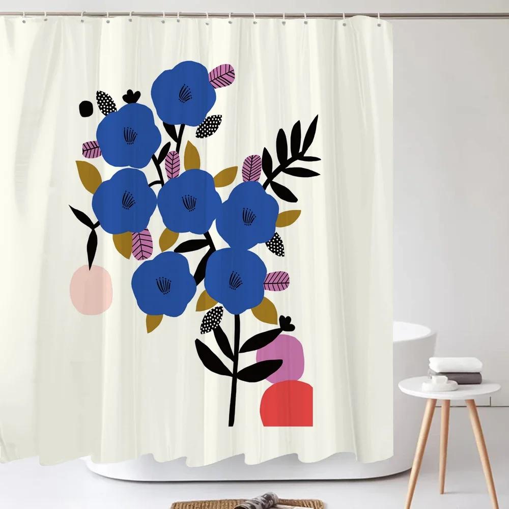 

300x180CM Wind Shower Curtain Abstract Aesthetic Bohemian Modern Mid Century Bathroom Curtain Waterproof for Hotel Bathtub 90x180CM