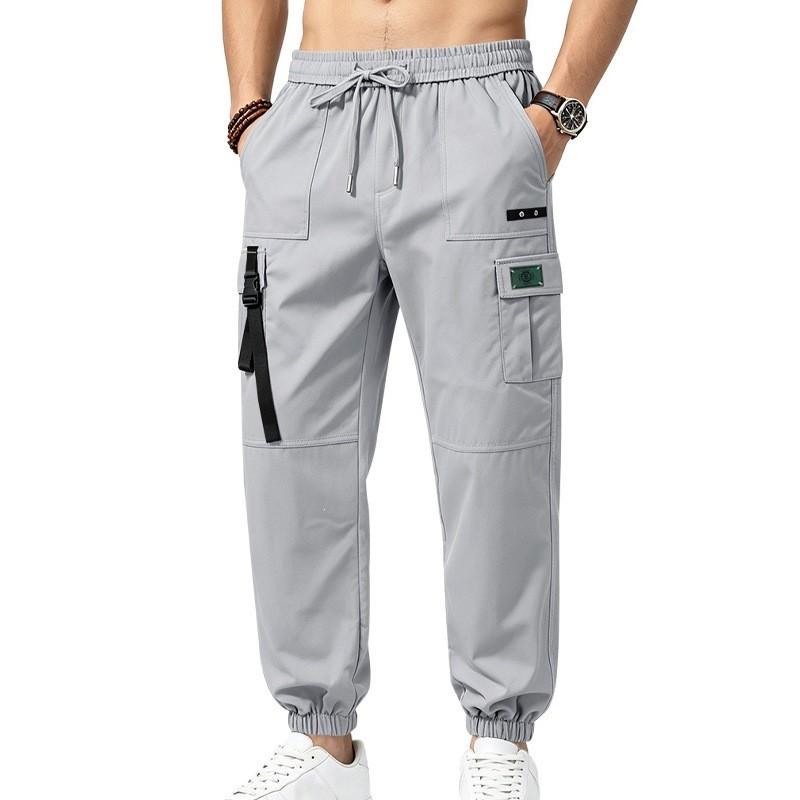 Men's Street-Style Workwear Sport Pants, with Elastic Waistband, Multiple Pocket Design, and A Casual and Fashionable Loose
