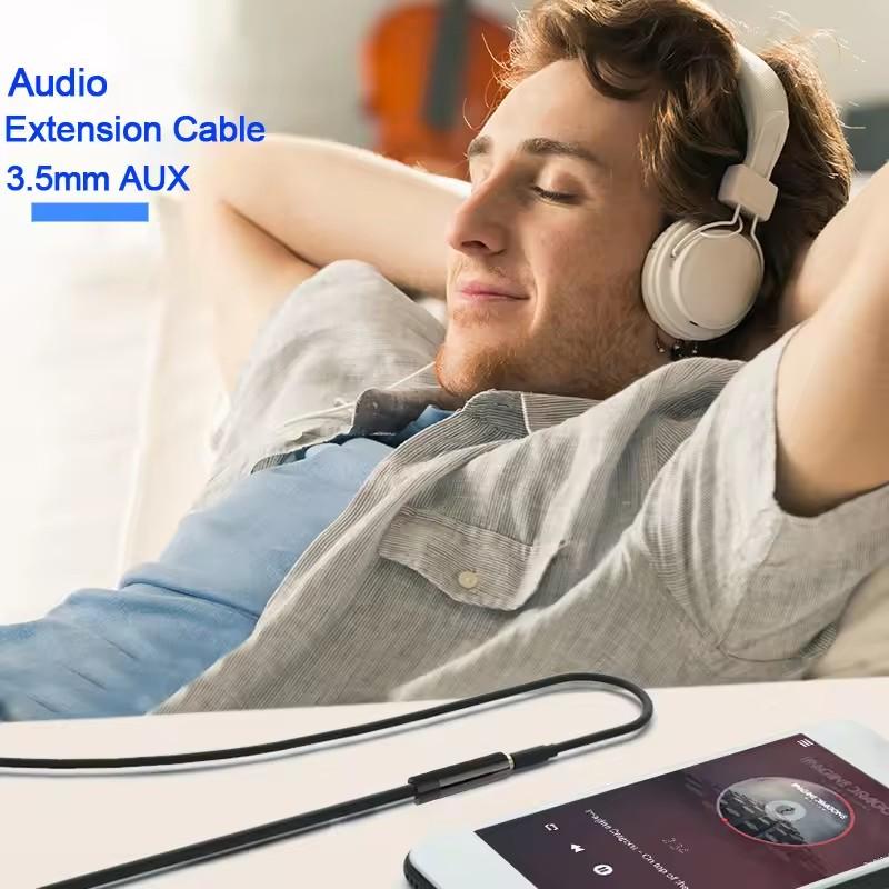 3,5mm Audio-Verlängerungskabel Stecker auf Buchse 3,5mm Klinkenstecker Aux-Kabel für Kopfhörer Lautsprecher Auto PC MP3/MP4-Player AUX-Verlängerungskabel