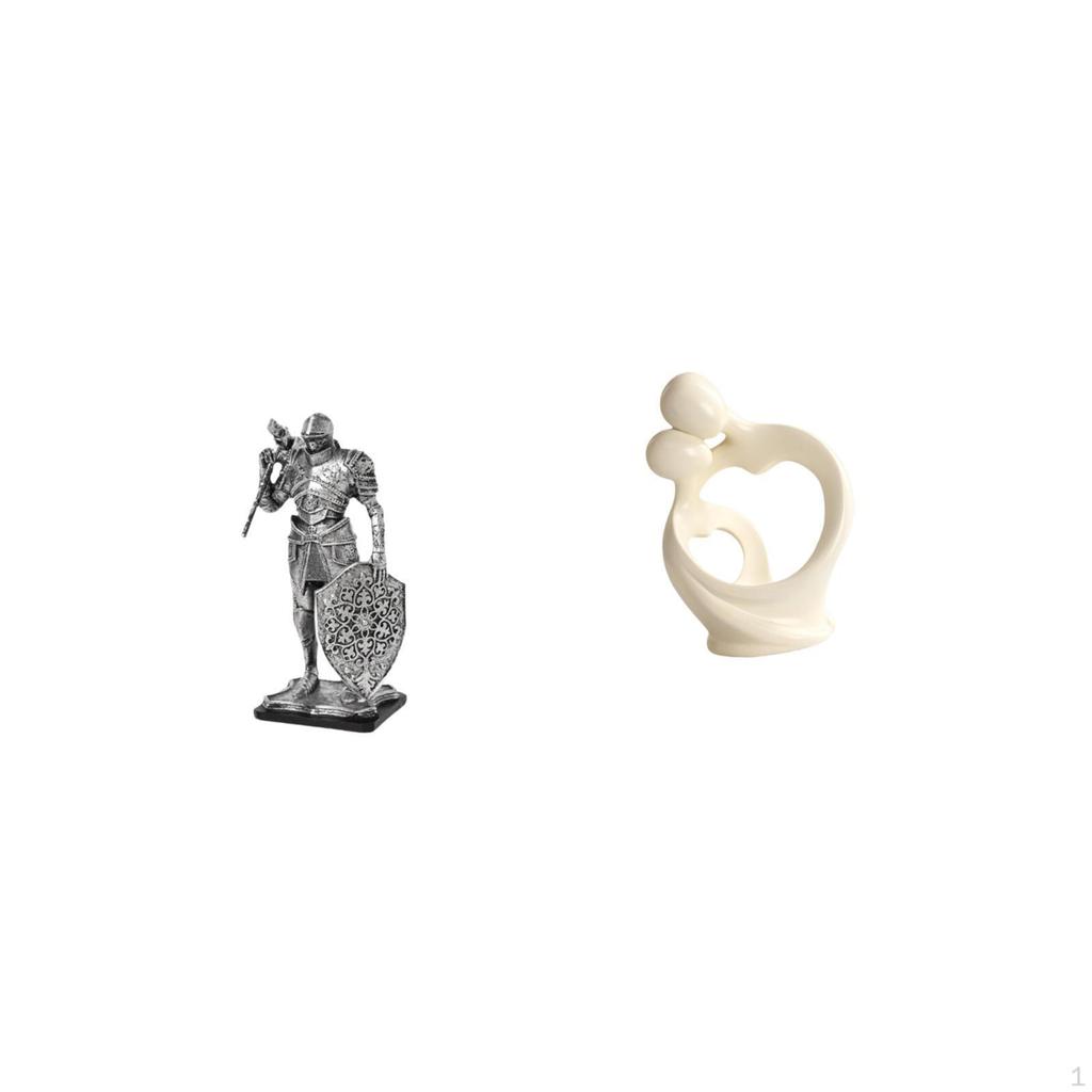 Nordic Knight And Lover Figurine Abstract Sculpture for Desk Cabinet Office Table Centerpiece