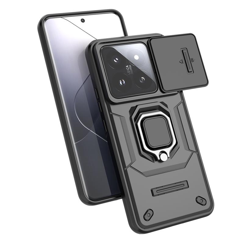 Pro pouzdro Xiaomi 14 Pro Magnetický držák do auta Prsten Pouzdra na telefon Pro Xiomi Xiaomy Mi14 Mi 14 14 Pro Posuvný chránič fotoaparátu Zadní kryt