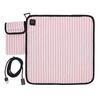 Portable Heated Seat Cushion Canvas USB Adjustable Heating Stadium Seat Pad for Outdoor Camping