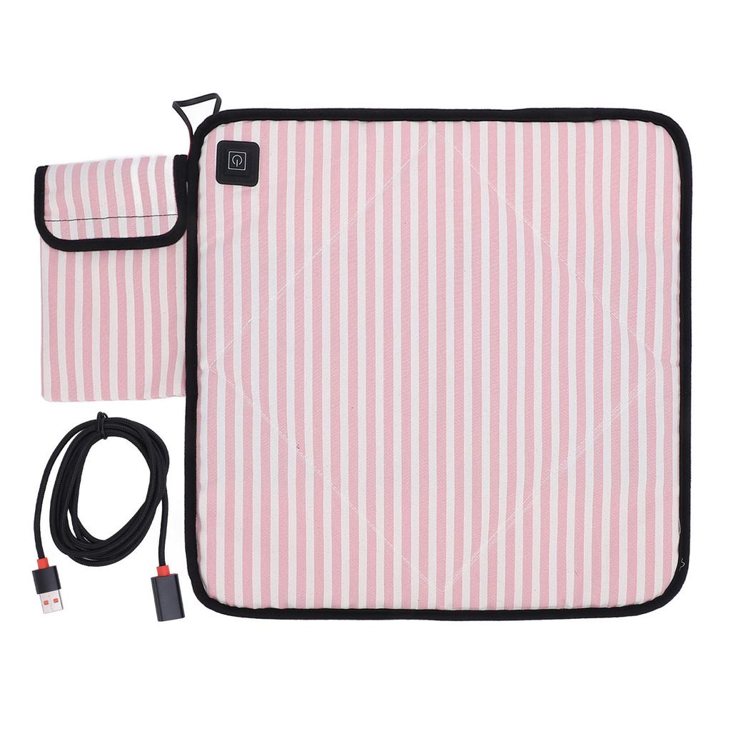 Portable Heated Seat Cushion Canvas USB Adjustable Heating Stadium Seat Pad for Outdoor Camping