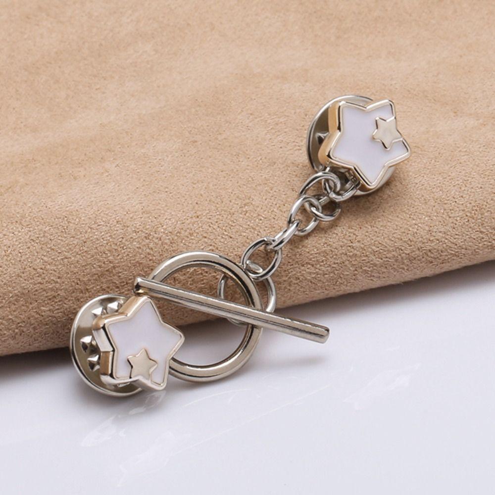 Triangle Close Neckline Decorative Brooch Crown Star Fixed Clothes Pin  Loose Jeans