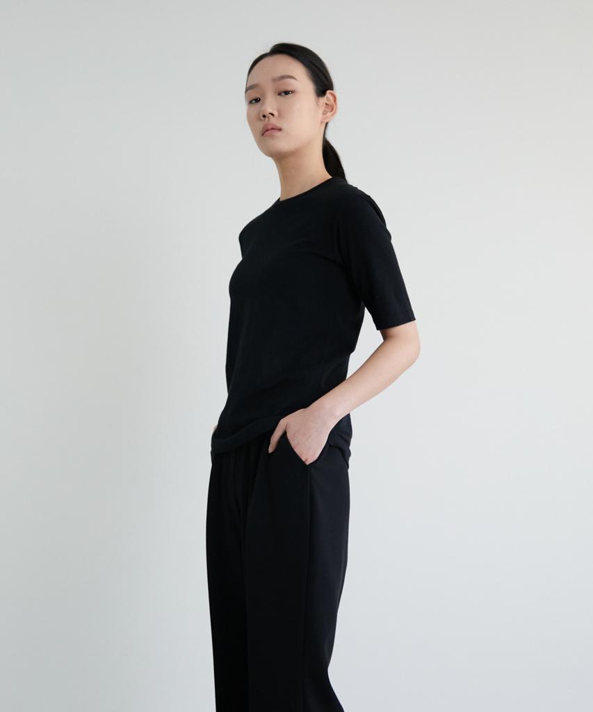 38COMEONCOMMON 20S Slim Half T-Shirts (Black)