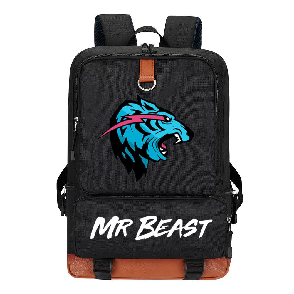 Mr. Beast Oxford Cloth Backpack Computer Bag Junior High School Students Personality Large Capacity Schoolbag