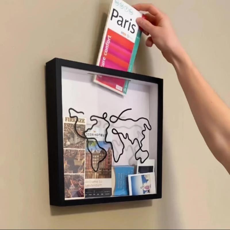 Acrylic Storage Frames Concert Plane Tickets Stub Box Travel Memory Case Postcards Photo Display Frame Desktop Wall Decoration