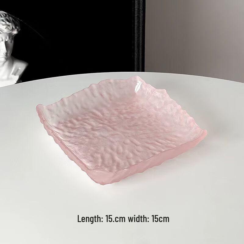 

ZISIZ Pink Glass Square Plates