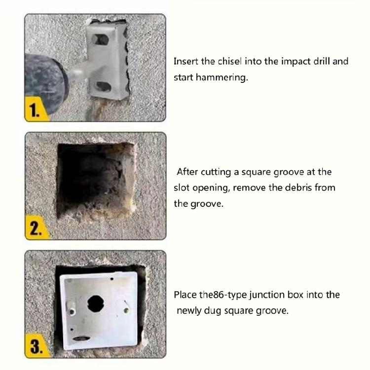 86 Type Square Hole Cutter Carbon Steel Construction Tool For Efficient Electrical Box Mounting Operations
