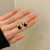 New Trending Black Geometric Square Stud Earrings for Women  Fashion High Sense Zircon Korean Earrings Designer Luxury Jewelry