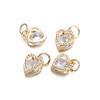 10Pcs/lot Alloy Gold Silver Color Rhinestone Hearts Charms For Earrings Necklaces DIY Love Charms Jewelry  Making Accessories