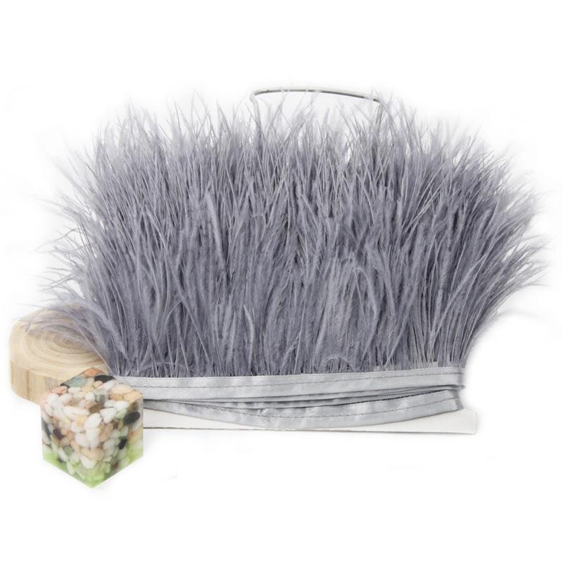 Feather1 Meter Fluffy Ostrich Feather Satin Trim Cloth Sideband 8-10cm Ribbon Fringe Suitable for Skirts / Dresses / Apparel Party DIY