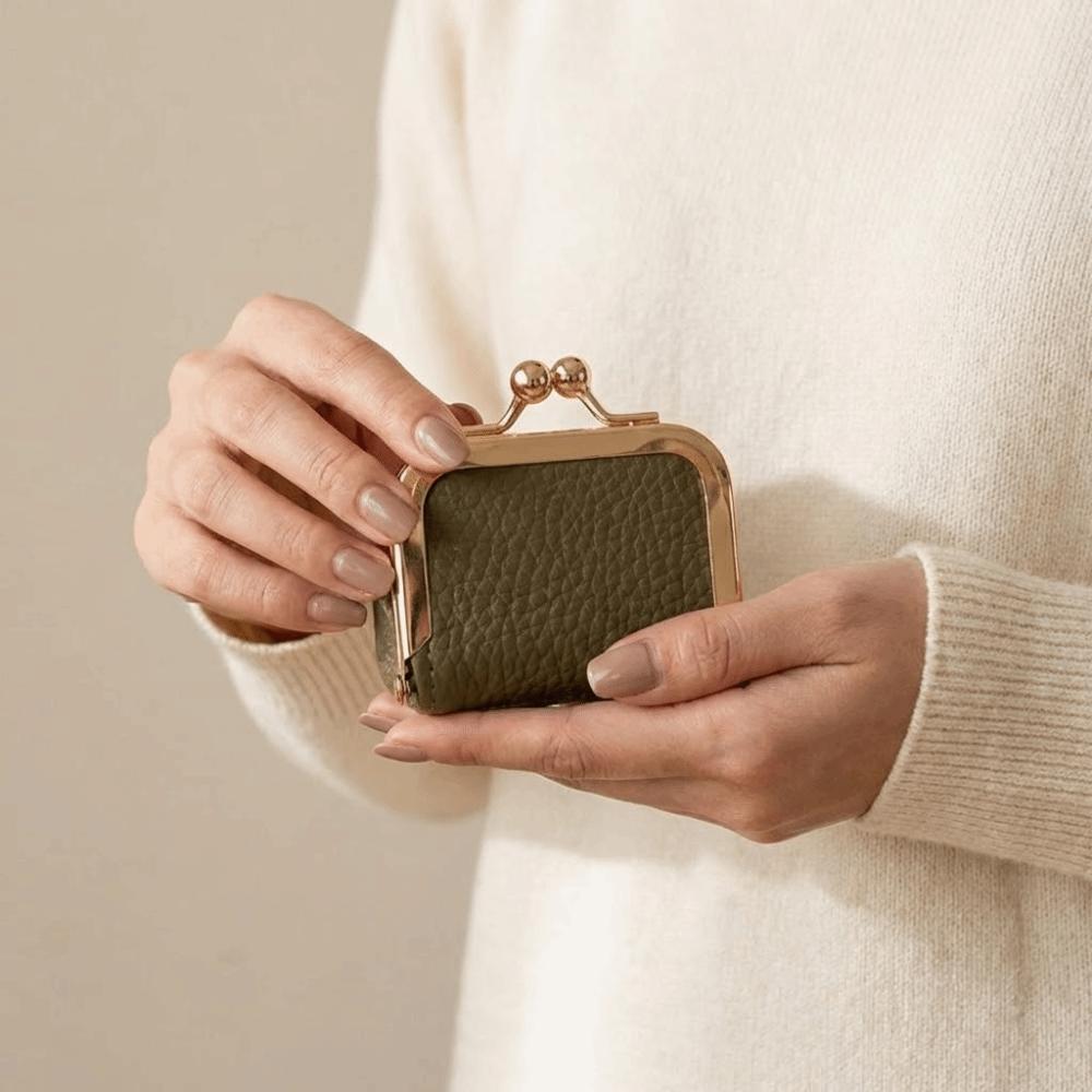 Polka Dot Kiss Lock Coin Purse Mini Small Item Bag Cute Leather Jewelry Bag  Woman Girl