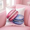 Sweet Macaron Girly Food Cushion Cover Pillowcase Short Plush Invisible Zipper Room Sofa Cushion Cover
