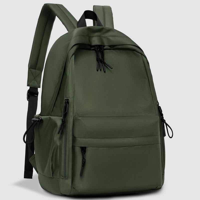 Solid Color Backpack Men's And Women's Large Capacity Travel Backpack Student Schoolbag